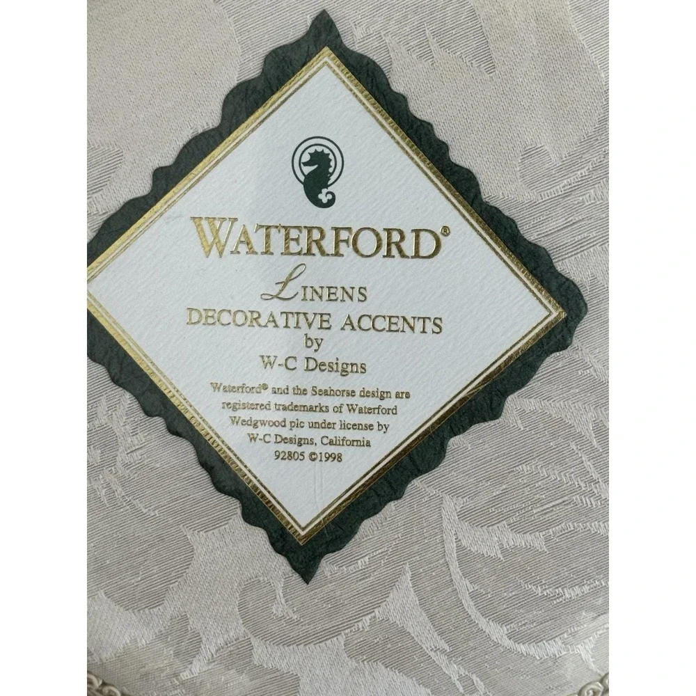 Waterford Linens Essex Court WC Designs Large Round‎ Linen Keepsake Box Lot Of 2